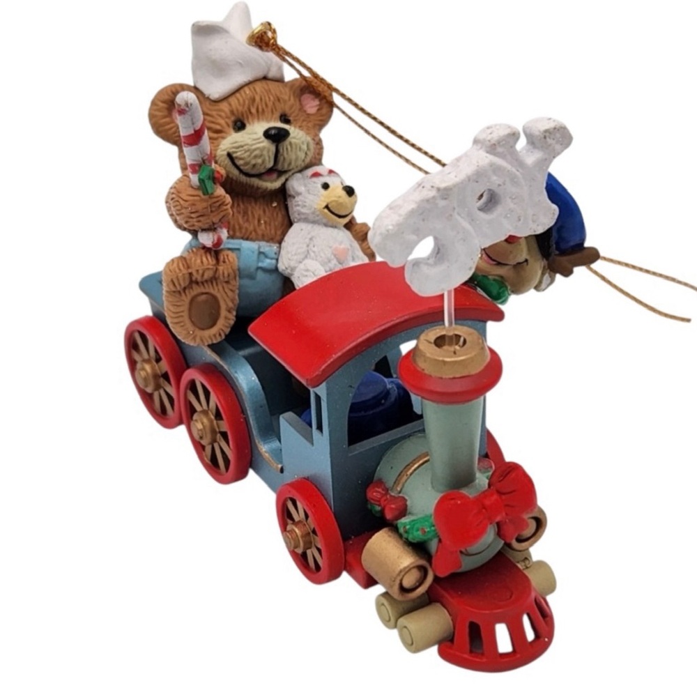 Trim-A-Home Bear on Train Christmas Ornament (NWT)